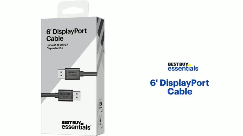 Best Buy essentials™ - 6' DisplayPort Cable Features video 1 minutes 12 seconds