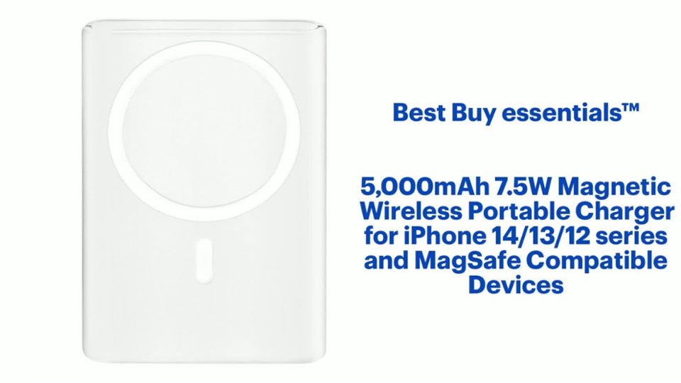 Magnetic Wireless Portable Charger for iPhone 16/15/14/13/12 series and MagSafe Compatible Devices Features video 1 minutes 29 seconds