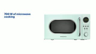 Insignia - 0.7 Cu. Ft. Retro Compact Microwave Features video 1 minutes 39 seconds