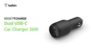 Belkin Dual USB-C Car Charger Overview video 0 minutes 35 seconds