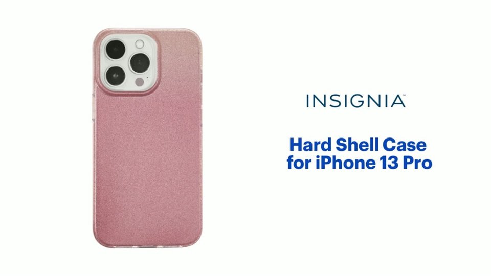 Insignia - Hard Shell Case for iPhone 13 Pro - Gradient Rose Gold Glitter Features video 0 minutes 51 seconds