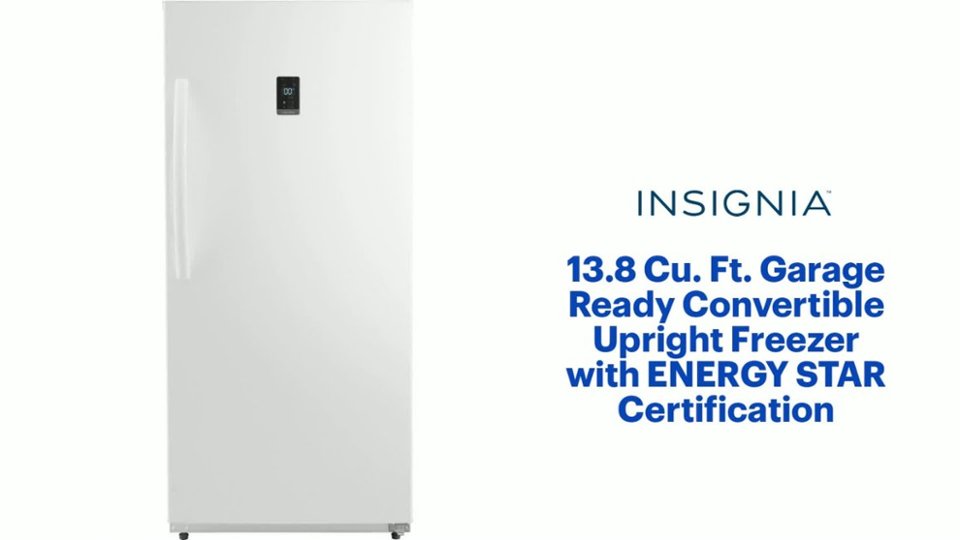 Insignia - 13.8 Cu. Ft. Garage Ready Convertible Upright Freezer Features video 1 minutes 36 seconds