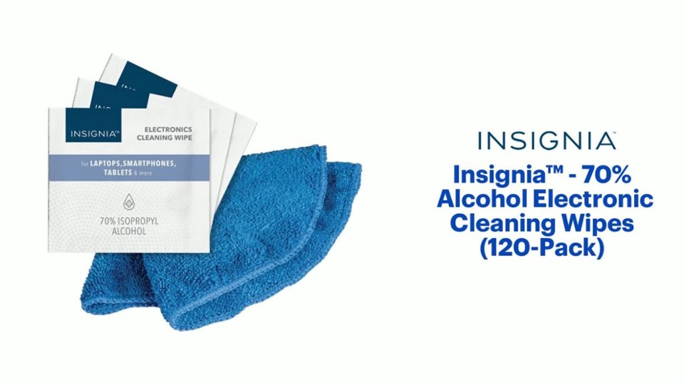 Insignia - 70% Alcohol Electronic Cleaning Wipes (120-Pack) Features video 1 minutes 24 seconds