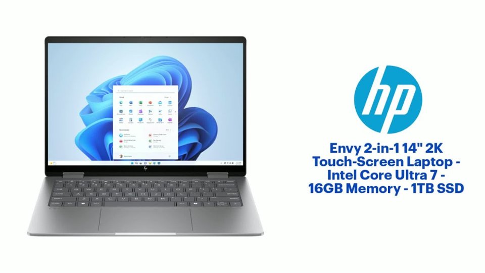 HP Envy 2-in-1 14" 2K Touch-Screen Laptop - Intel Core Ultra 7 - 16GB Memory - 1TB SSD Features video 2 minutes 12 seconds