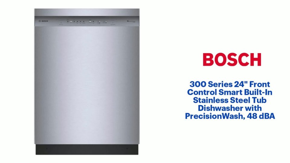 Bosch 300 Series 24 Dishwasher Product Features video 1 minutes 33 seconds