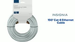 Insignia - 150' Cat-6 Ethernet Cable - Gray Features video 0 minutes 35 seconds