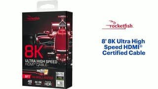 Rocketfish - 8' 8K Ultra High Speed HDMI Certified Cable - Black Features video 0 minutes 43 seconds