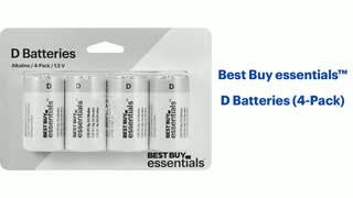Best Buy essentials - D Batteries (4-Pack) Features video 0 minutes 46 seconds
