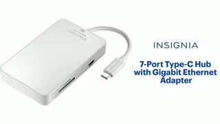 Insignia - 7-Port Type-C Hub with Gigabit Ethernet Adapter Features video 0 minutes 45 seconds