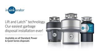 Garbage disposal featuring lift & latch video 0 minutes 41 seconds