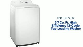 Insignia - 3.7 Cu. Ft. High Efficiency 12-Cycle Top-Loading Washer Features video 2 minutes 30 seconds