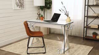 Walker Edison - Glass and Metal Computer Desk - Overview video 0 minutes 23 seconds