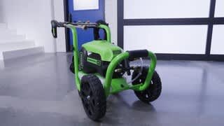 Using the Surface Cleaner and Foam Cannon with the Greenworks Pro Electric Pressure Washer video 0 minutes 52 seconds