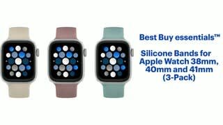 Best Buy essentials - Silicone Bands for Apple Watch 38mm, 40mm and 41mm (3-Pack) Features video 1 minutes 04 seconds
