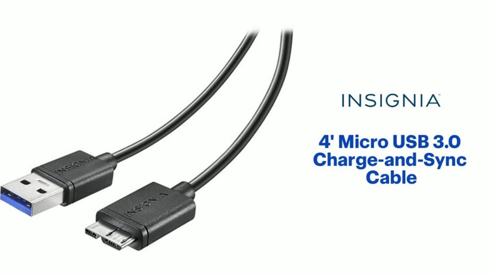 Insignia™ - 4' Micro USB 3.0 Charge-and-Sync Cable Features video 0 minutes 46 seconds