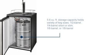 Insignia 5.6 Cu. Ft. 1-Tap Beverage Cooler Kegerator Features video 0 minutes 47 seconds