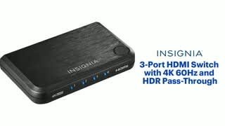 Insignia - 3-Port HDMI Switch with 4K 60Hz and HDR Pass-Through Features video 1 minutes 03 seconds