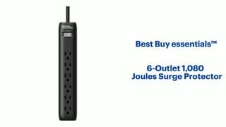 Best Buy essentials - 6-Outlet 1,080 Joules Surge Protector Features video 1 minutes 13 seconds