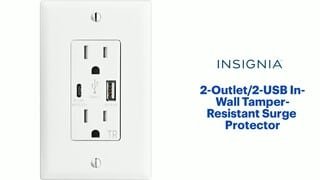 Insignia - 2-Outlet/2-USB In-Wall Tamper-Resistant Surge Protector Features video 1 minutes 07 seconds