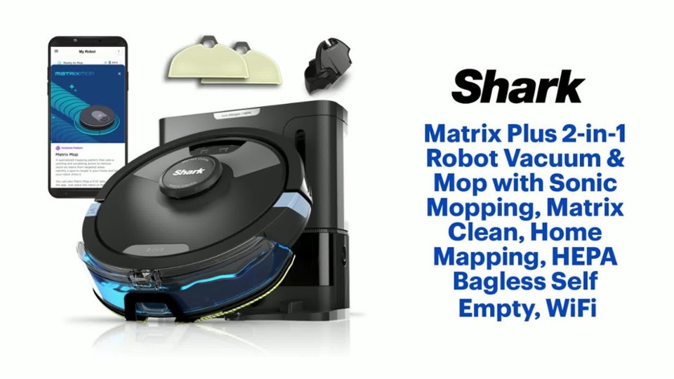Shark - Matrix Plus 2-in-1 Robot Vacuum & Mop Features video 1 minutes 35 seconds