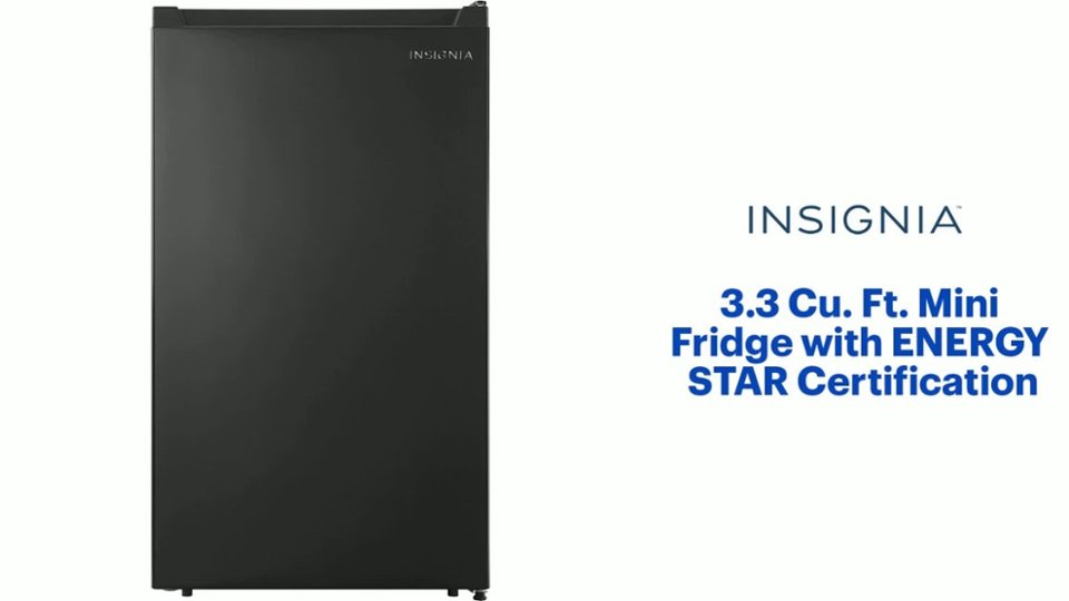 Insignia - 3.3 Cu. Ft. Mini Fridge Features video 1 minutes 29 seconds