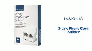 Insignia - 2-Line Phone Cord Splitter Features video 0 minutes 31 seconds
