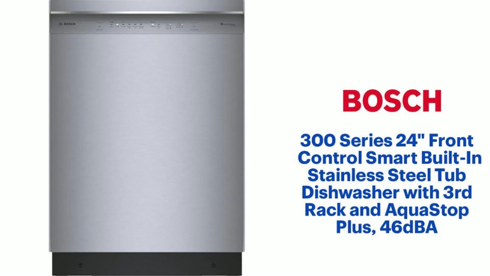 Bosch 300 Series 24 Dishwasher Product Features video 2 minutes 00 seconds