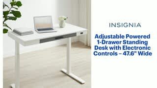 Insignia - Adjustable Powered 1-Drawer Standing Desk with Electronic Controls 47.6 Wide feature video 1 minutes 29 seconds