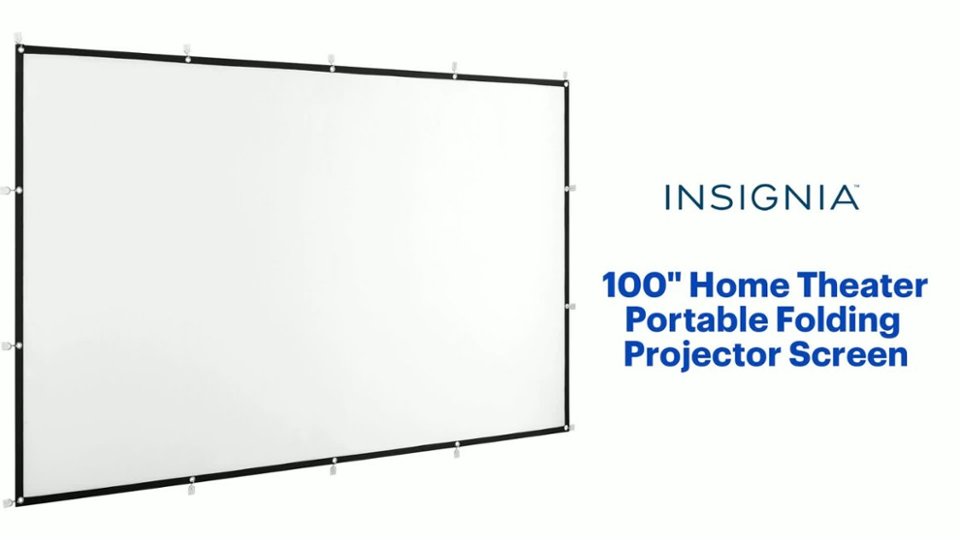 Insignia™ - 100" Home Theater Portable Folding Projector Screen Features video 1 minutes 16 seconds