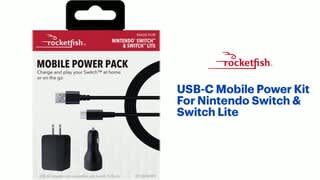 Rocketfish - USB-C Mobile Power Kit For Nintendo Switch & Switch Lite Features video 0 minutes 47 seconds