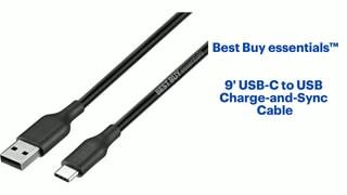 Best Buy essentials™ - 9' USB-A to USB-C Charge-and-Sync Cable Features video 1 minutes 15 seconds