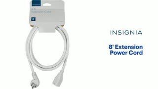 Insignia - 8' Extension Power Cord - White Features video 0 minutes 38 seconds