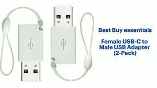 Best Buy essentials - Female USB-C to Male USB Adapter (2-Pack) Features video 0 minutes 59 seconds