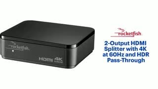 Rocketfish - 2-Output HDMI Splitter with 4K at 60Hz and HDR Pass-Through Features video 0 minutes 38 seconds