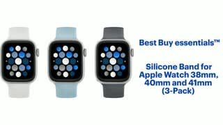 Best Buy essentials - Silicone Band for Apple Watch 38mm, 40mm and 41mm (3-Pack) Features video 1 minutes 09 seconds