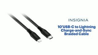 Insignia™ 10’ USB-C to Lightning Charge-and-Sync Braided Cable Features video 0 minutes 55 seconds