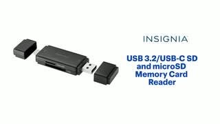 Insignia - USB 3.2/USB-C SD and microSD Memory Card Reader Features video 1 minutes 08 seconds