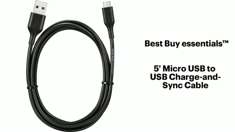 Best Buy essentials™ - 5' USB-A to Micro USB Charge-and-Sync Cable Features video 0 minutes 49 seconds