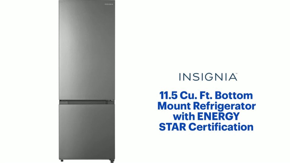 Insignia™ - 11.5 Cu. Ft. Bottom Mount Refrigerator with ENERGY STAR Certification Features video 2 minutes 09 seconds