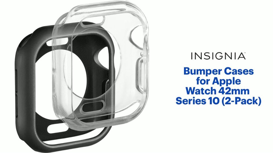 Insignia™ Bumper Cases for Apple Watch 42mm Series 10 (2-Pack) Features video 0 minutes 57 seconds