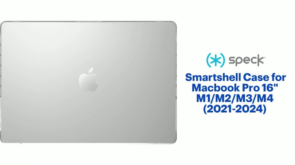 Speck - Smartshell Case for Macbook Pro 16" M1/M2/M3 (2021-2023) - Clear Product Features video 1 minutes 05 seconds