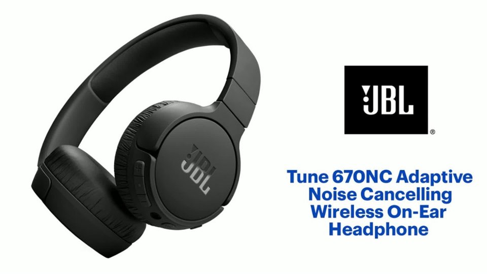 JBL - Tune 670NC Adaptive Noise Cancelling Wireless On-Ear Headphone Features video 2 minutes 18 seconds
