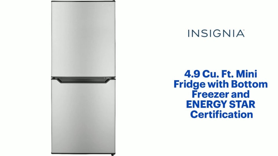 Insignia™ 4.9 Cu. Ft. Mini Fridge with Bottom Freezer and ENERGY STAR Certification Features video 1 minutes 23 seconds