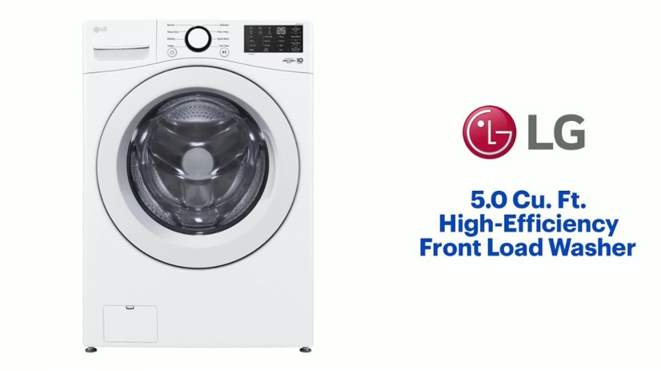 LG 5.0 Cubic Foot High-Efficiency Front Load Washer Features video 2 minutes 06 seconds