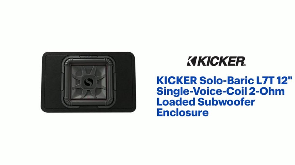 KICKER - Solo-Baric L7T 12" Single-Voice-Coil 2-Ohm Loaded Subwoofer Enclosure - Black Product Features video 1 minutes 02 seconds