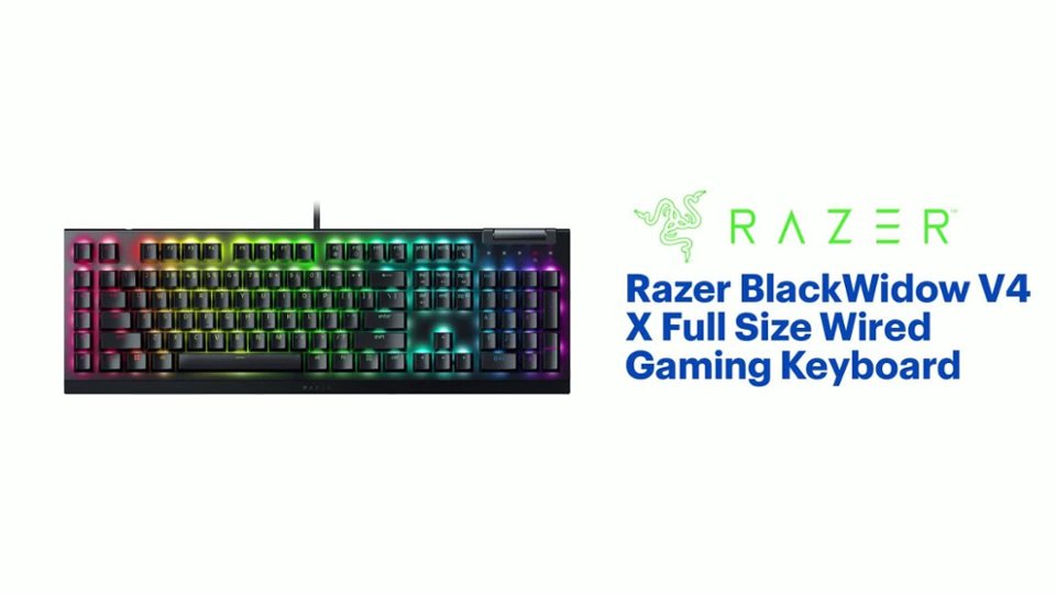 Razer BlackWidow V4 X Full Size Wired Mechanical Green Clicky Switch Gaming Keyboard Features video 1 minutes 28 seconds