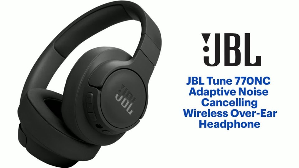 JBL - Tune 770NC Adaptive Noise Cancelling Wireless Over-Ear Headphone Features video 1 minutes 57 seconds