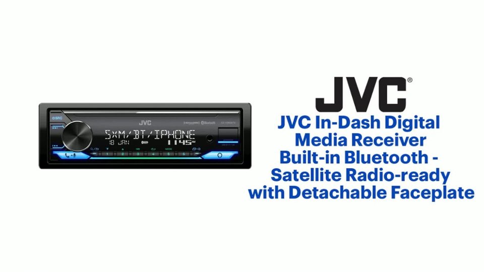 JVC - In-Dash Digital Media Receiver - Built-in Bluetooth - Satellite Radio-ready with Detachable Faceplate - Black Product Features video 1 minutes 00 seconds