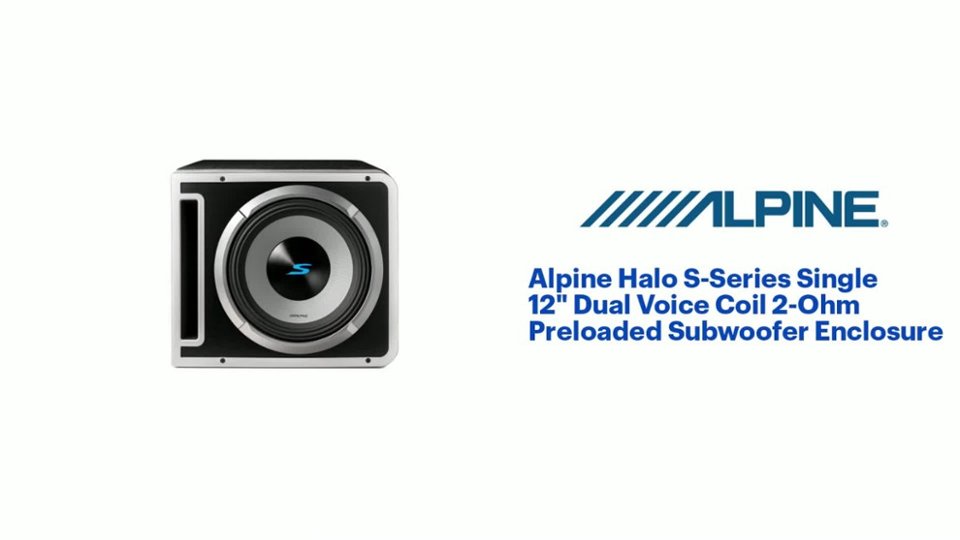 Alpine - Halo S-Series Single 12" Dual Voice Coil 2-Ohm Preloaded Subwoofer Enclosure with ProLink - Black Product Features video 0 minutes 57 seconds