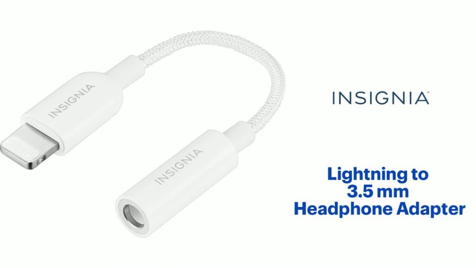 Insignia™ - Lightning to 3.5 mm Headphone Adapter Features video 1 minutes 06 seconds